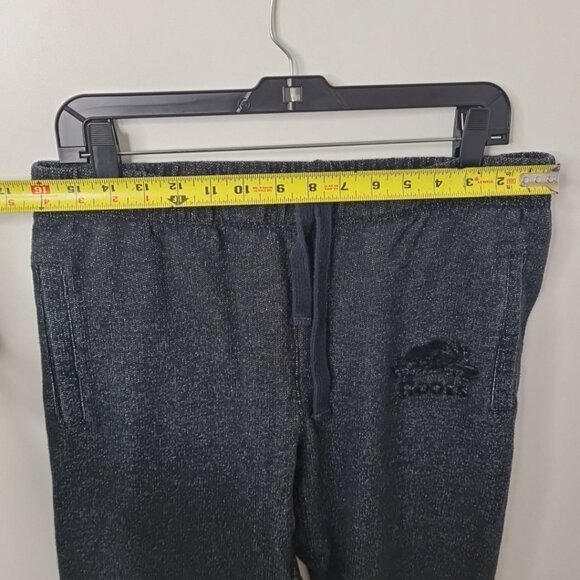 Roots Men Sweatpants Joggers Dark Gray Pockets Beaver Logo Size M - Picture 2 of 9